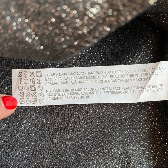 ZARA Metallic One Shoulder Top, Silver, Lined, Women's (US S) - Picture 14 of 16